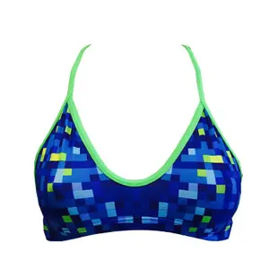 Fato de banho feminino top Turbo Pxiels Pattern Mare image-0