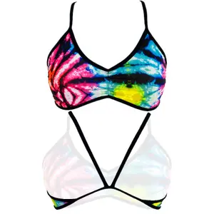 Fato de banho feminino top Turbo Funky Tie-dye Rainbow image-0