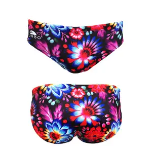 Slip de bain enfant Turbo Black Flower image-0