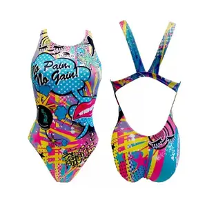 Maillot de bain 1 pièce fille Turbo Crazy Comic image-0