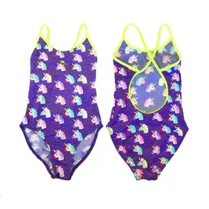 Fato de banho de menina de 1 peça Turbo Unicorn Happy image-0