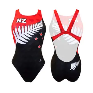 Maillot de bain 1 pièce bretelles fille Turbo Nz Flag image-0