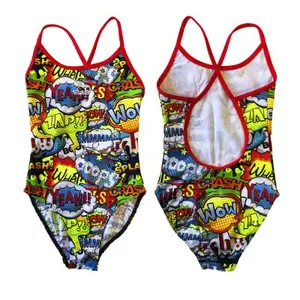 Maillot de bain 1 pièce bretelles fille Turbo Wow Happy image-0