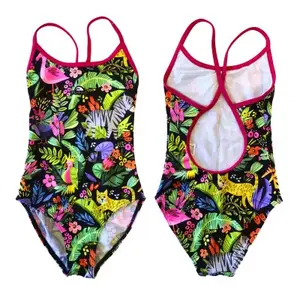 Maillot de bain 1 pièce bretelles fille Turbo Zoo Happy image-0