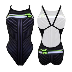 Fato de banho feminino de 1 peça Turbo Revolution Lines image-0