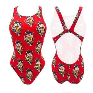 Fato de banho de 1 peça para mulher com alças largas Turbo Chinese Cute image-0