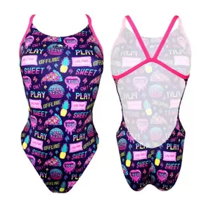 One-piece swimsuit for girls Turbo Teen Love Pizza image-0