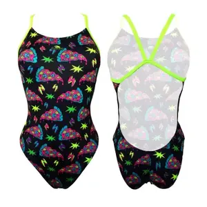One-piece swimsuit for girls Turbo Teen Space Pizza image-0