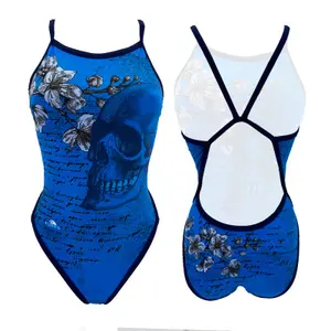 Maillot de bain 1 pièce fille Turbo Revolution' Engraved Skull image-0