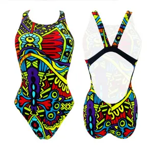 Fato de banho feminino de 1 peça Turbo Africa Neon image-0