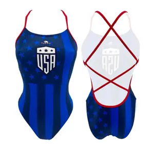 Women's 1-piece swimsuit Turbo Pattern 'sirene' USA Artistic image-0