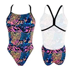 Badeanzug, Damen Turbo Energy' Animal-Fluor image-0