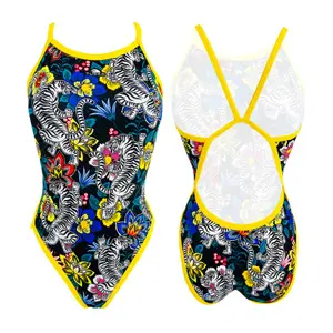 Maillot de bain 1 pièce fille Turbo Flowers And Tigers image-0