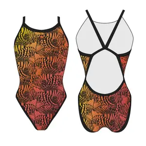 Fato de banho feminino de 1 peça Turbo Revolution' -Flu-Gradient-Fish. image-0