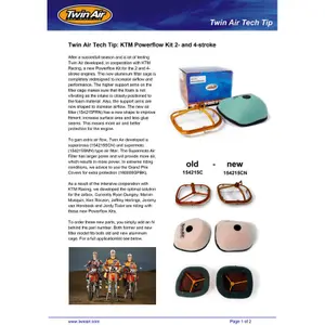 Motorfiets luchtfilter Twin Air Powerflow - 154215CN Husaberg Fe 250 image-4