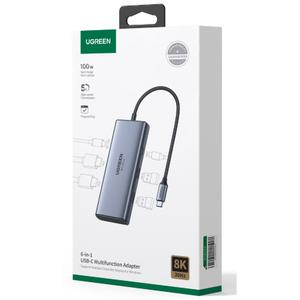Hub USB-C 6 ports 6 en 1 1/8K 30Hz/100W Ugreen image-1