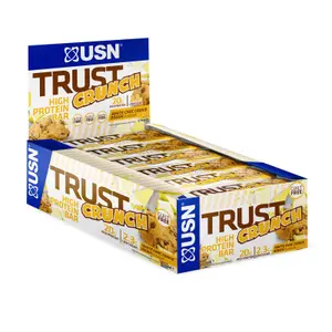 Lote de 12 barras Trust USN Crunch Chocolate Blanco Cookies 60g image-0