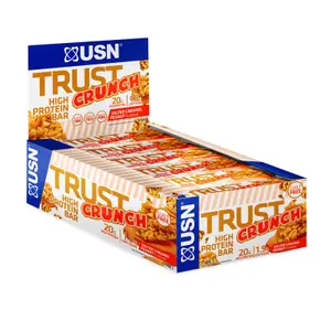 Lote de 12 barritas Trust Crunch USN Caramelo salado y cacahuete 60g image-0
