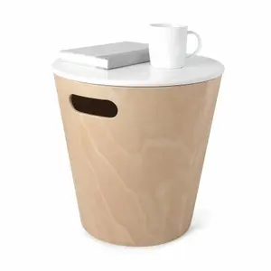 Stool with interior storage Umbra Woodrow image-1