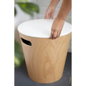 Stool with interior storage Umbra Woodrow image-3