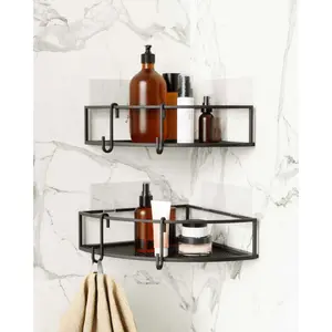 Set of 2 corner wall shelves Umbra Cubiko image-2