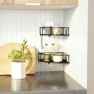 Set of 2 corner wall shelves Umbra Cubiko image-4