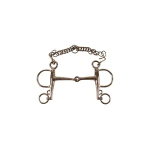 Stainless steel Pelham bit for horse with short cheeks Umbria Equitazione SS image-0