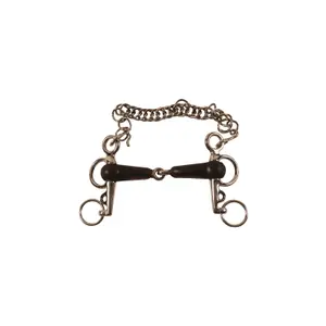 Rubber-covered Pelham for horse with short cheeks Umbria Equitazione image-0