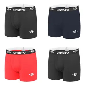Plain boxer shorts with logo on child's thigh Umbro (x4) image-0