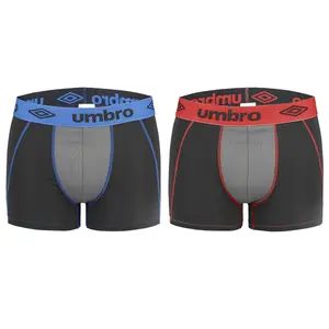 Plain boxer shorts with mesh front and children's topstitching Umbro (x2) image-0