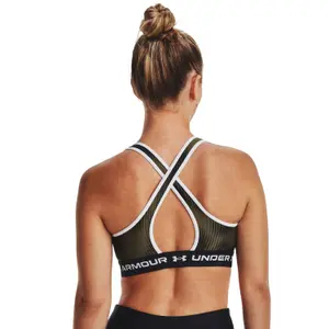 Behå med måttligt stöd för kvinnor Under Armour Crossback Print image-3