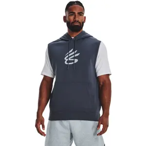 Sweatshirt mouwloze fleece hoodie Under Armour Curry image-1