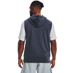 Sweatshirt mouwloze fleece hoodie Under Armour Curry image-3