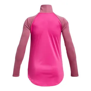 T-shirt de manga comprida com 1/2 zíper de correr para menina Under Armour Tech Graphic image-1