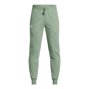 1379787-348-calcas-de-jogging-para-crianca-under-armour-rival-fleece-silica-green-white