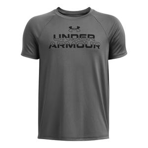 1383010-025-kids-t-shirt-under-armour-techtm-split-wordmark-castlerock-black