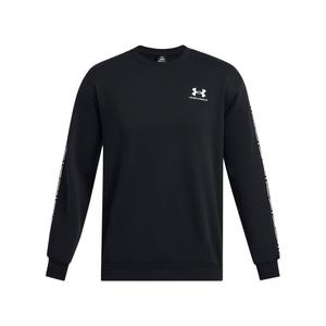 1389357-001-sweatshirt-a-col-ras-du-cou-a-bandes-griffees-under-armour-icon-fleece-noir-blanc