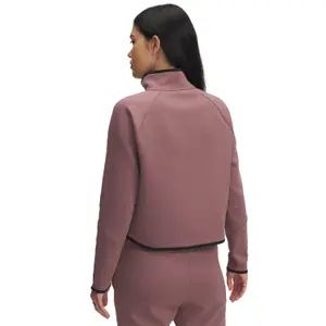 Damen Crop Sweatshirt mit 1/2 Reißverschluss und Kängurutasche Under Armour Unstoppable Fleece image-1