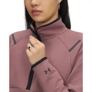 Damen Crop Sweatshirt mit 1/2 Reißverschluss und Kängurutasche Under Armour Unstoppable Fleece image-2