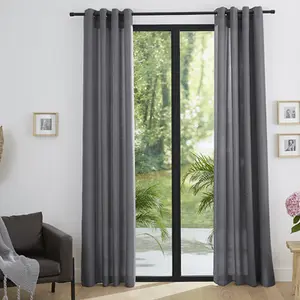 Par de cortinas de ojales deco luz de la luna Univers Décor Effet Lin image-0