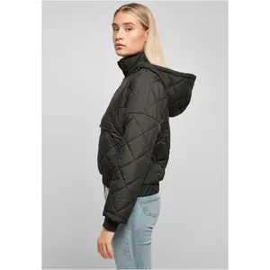 Sweatshirt med hætte til kvinder Urban Classics oversized diamond quilted pull over image-1
