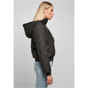 Sweatshirt med hætte til kvinder Urban Classics oversized diamond quilted pull over image-3