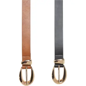 Women's belt with synthetic leather buckle Urban Classics (x2) image-1