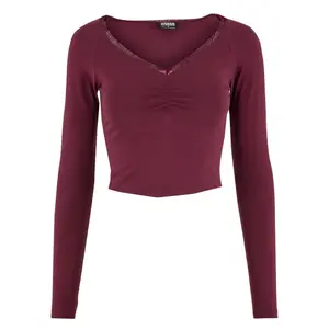 Dames-T-shirt met lange mouwen Urban Classics Lace image-3
