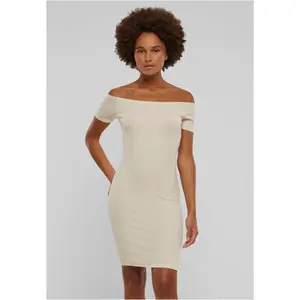 Vestido feminino com nervuras e sem ombros Urban Classics image-1