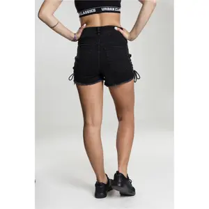 Short taille haute en denim et à dentelle femme Urban Classics image-3