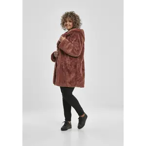 Cappotto con cappuccio da donna Urban Classics Teddy image-4