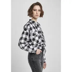 Oversize kort ternet skjorte til kvinder i store størrelser Urban Classics image-3