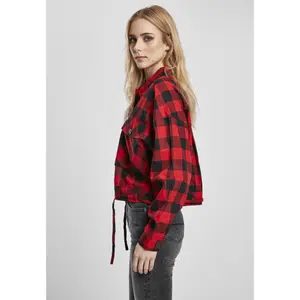 Oversize kort ternet skjorte til kvinder i store størrelser Urban Classics image-4