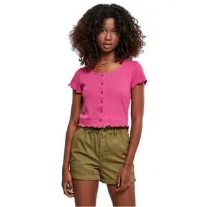 Vrouwen-T-shirt met korte ribboordsluiting Urban Classics GT